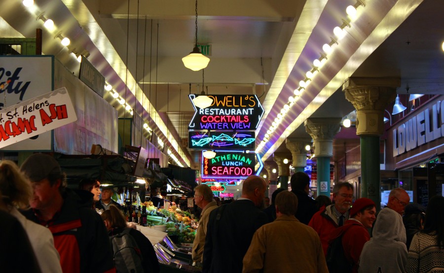 Inside of Pike Place Market in Seattle, Washington, United States via ZaagiTravel.com
